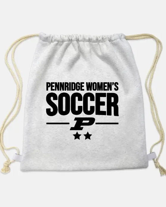 Pennridge Women's Soccer Drawstring Sweatshirt Bag Black Backback