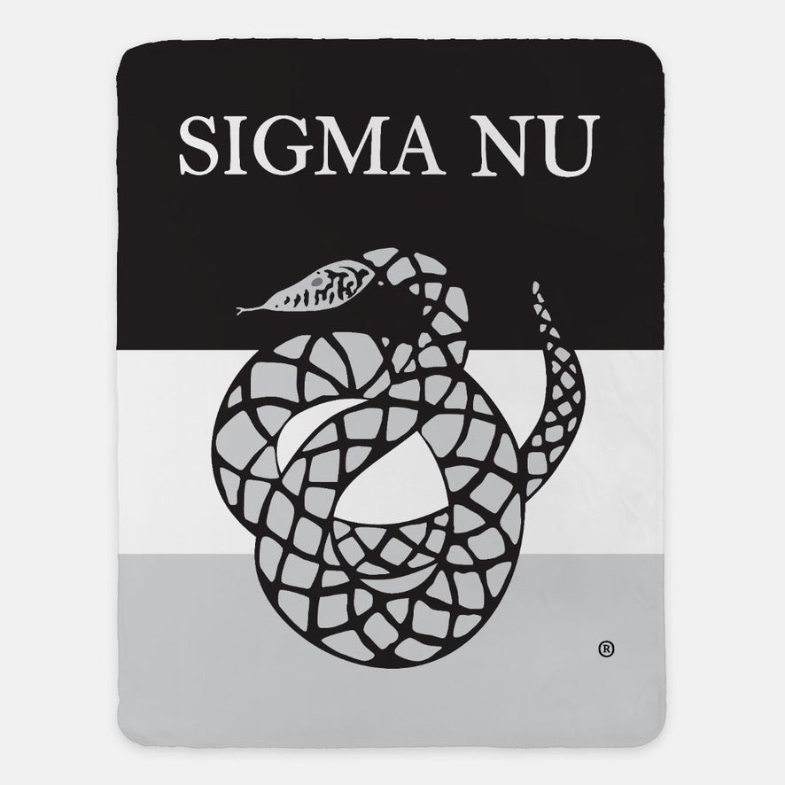 Sigma Nu XL 60x80 Sherpa Throw Blanket - Flag Black Throw Blankets