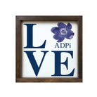 Alpha Delta Pi 12x12 LOVE Wood Framed Sign Walnut Stain Wall Art & Signs