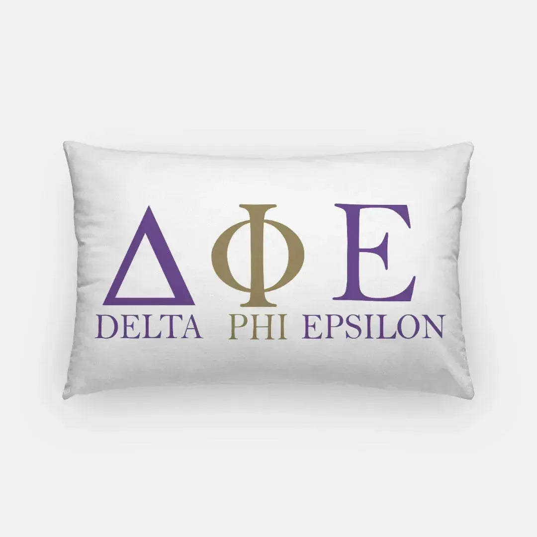 Delta Phi Epsilon Lumbar Pillow Cover - Modern Greek Letters Pillow Covers
