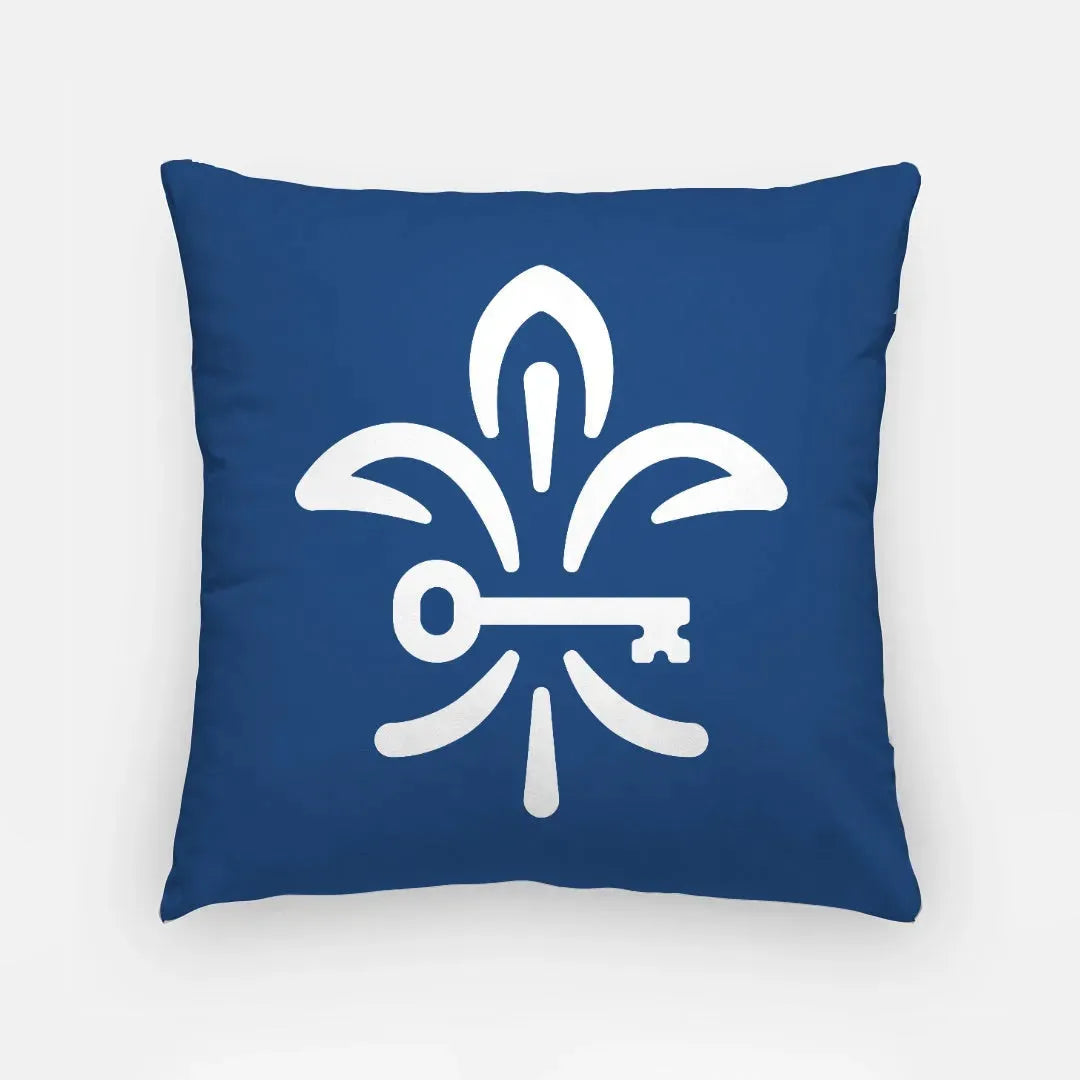 Fleur de Key 18" Blue Throw Pillow Cover Pillow Covers