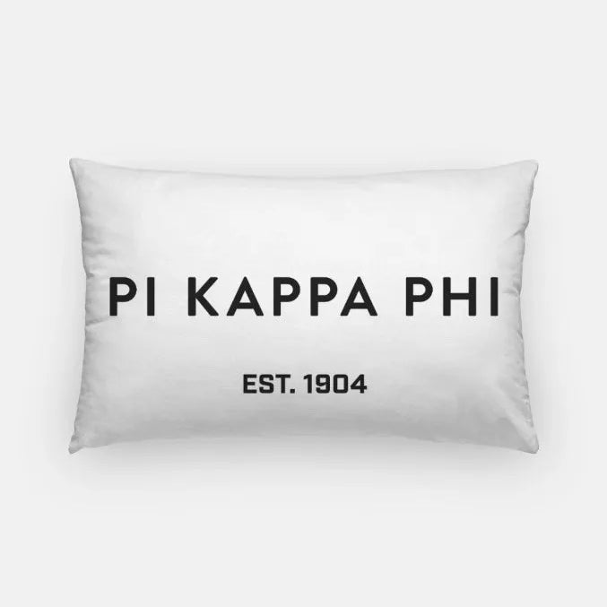 Pi Kappa Phi 1904 Lumbar Pillow Cover White Black Pillow Covers