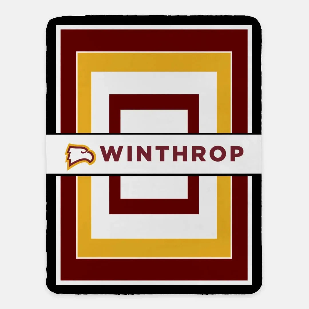 Winthrop University XL 60x80 Sherpa Throw Blanket - Geometric Throw Blankets