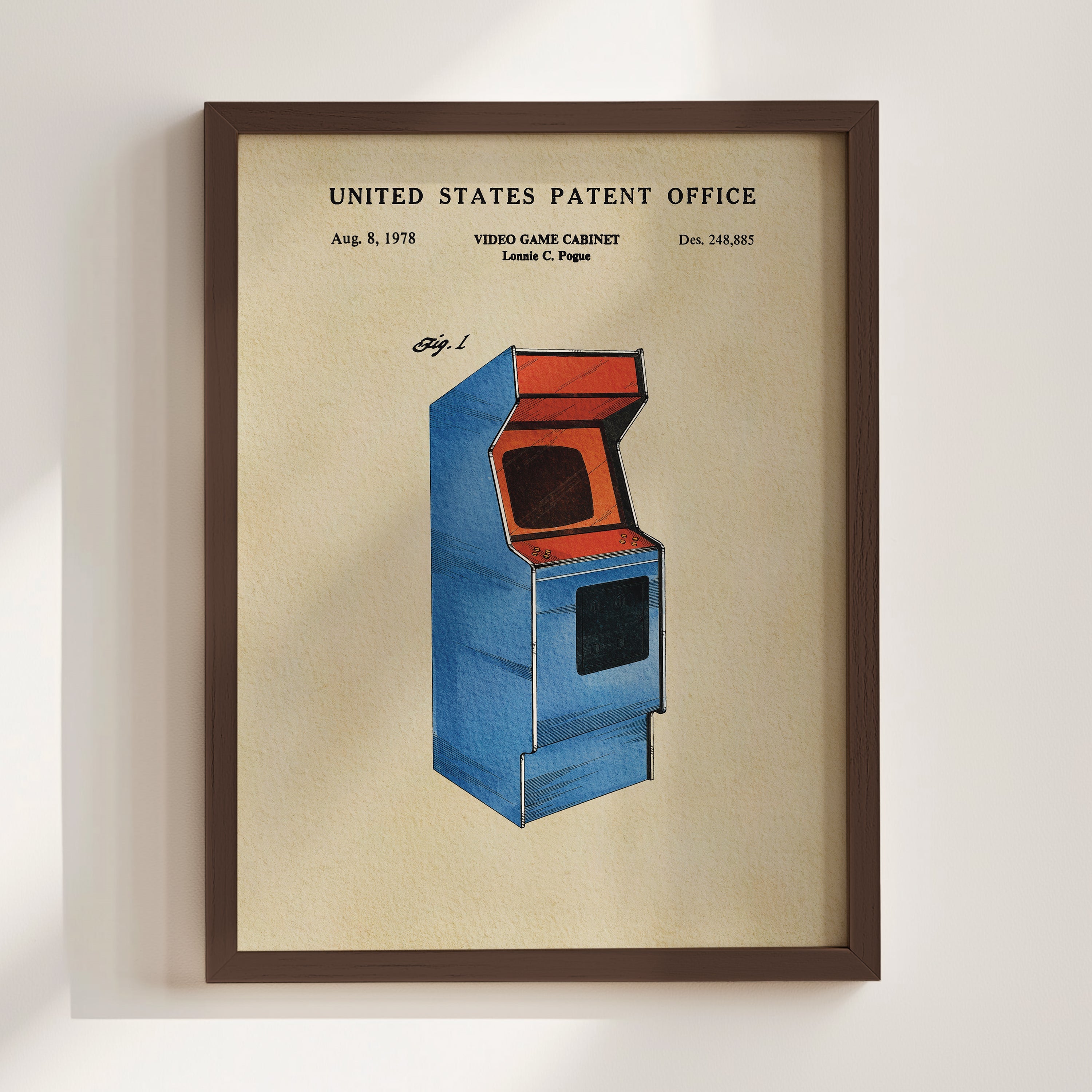 Vintage Arcade Game US Patent Print