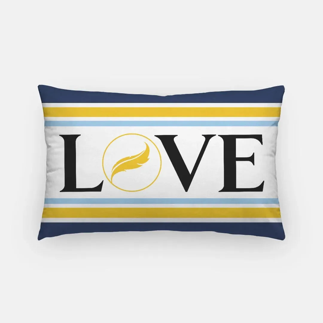 Alpha Xi Delta LOVE Lumbar Throw Pillow Cover - Gold Quill Pillow Covers