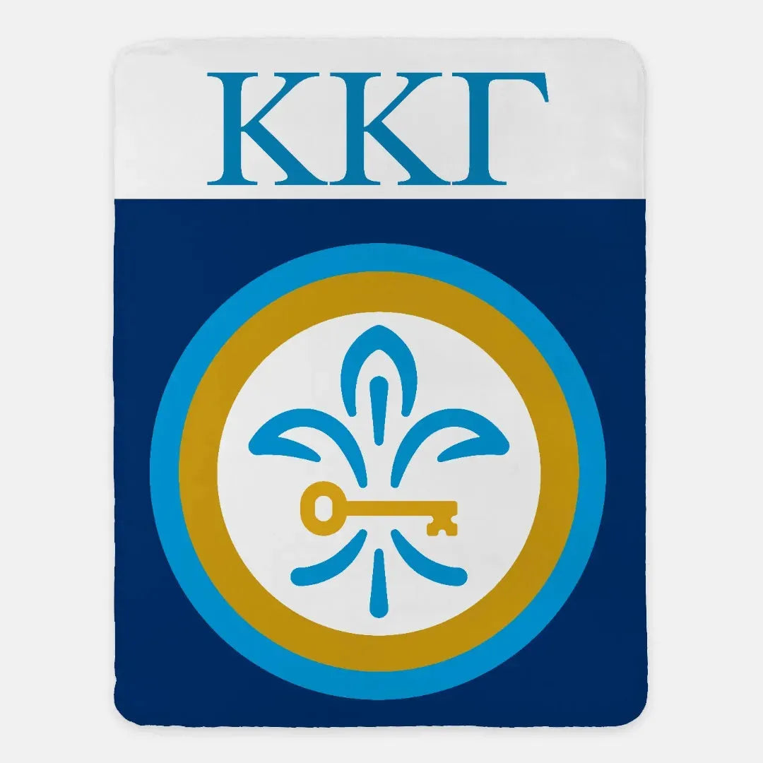 KKG XL 60x80 Sherpa Blanket - Fleur de Key Wide Band Throw Blankets