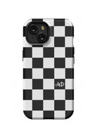 Alpha Phi iPhone 16, 15, 14 Mobile Phone Case - Black Check Matte Mobile Phone Cases
