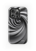 Kappa Delta iPhone 16, 15, 14 Mobile Phone Case - Gray Swirl Gloss Mobile Phone Cases