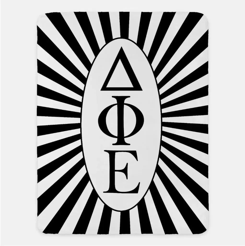 Delta Phi Epsilon XL 60x80 Blanket - Starburst Black Throw Blankets