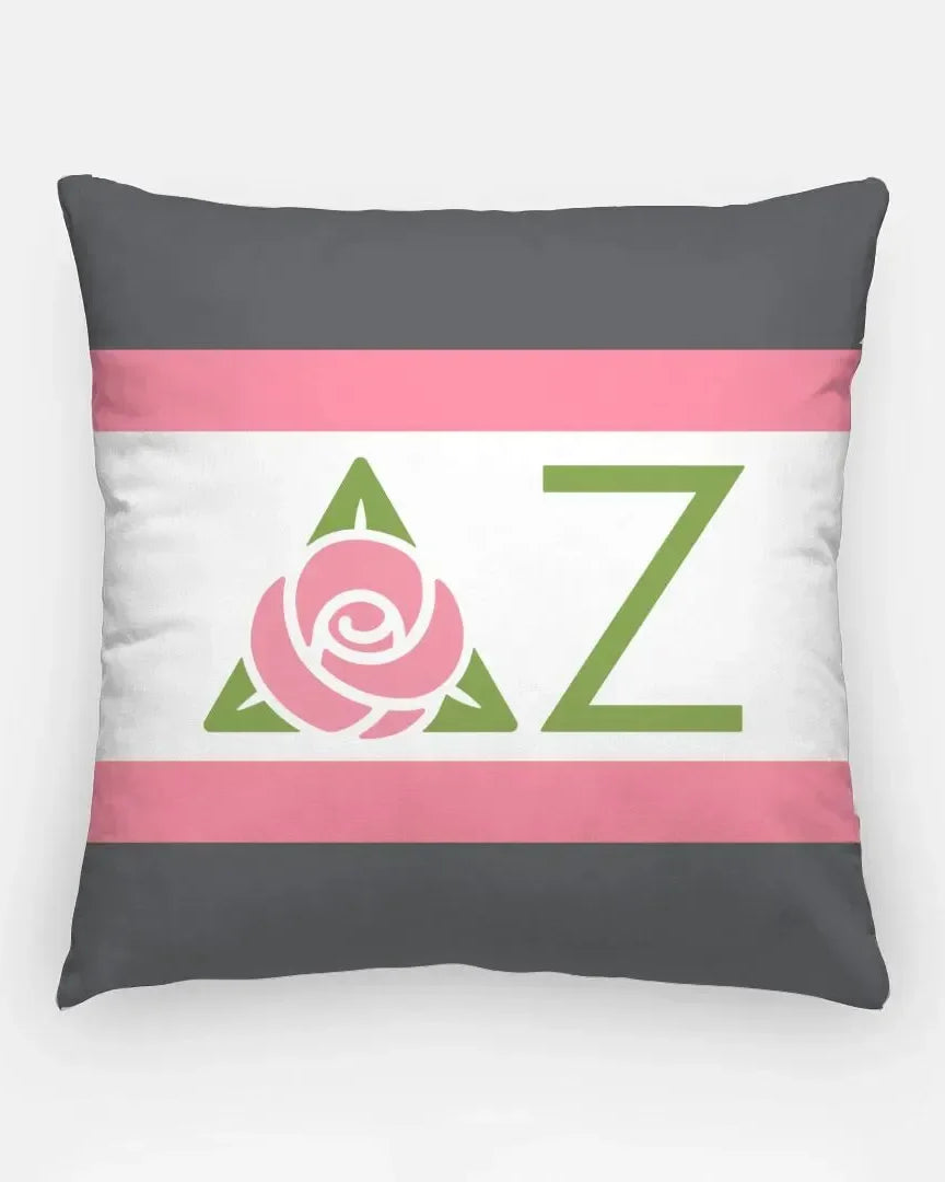 Delta Zeta 18" Throw Pillow Cover - Greek Letters & Stripes Pillow Covers