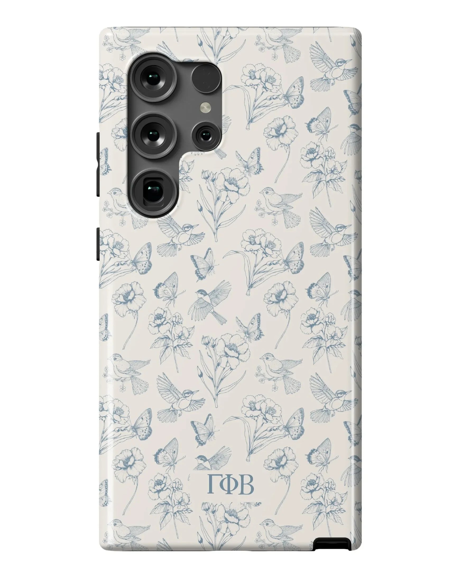 Gamma Phi Beta Samsung Galaxy 24, 23 Mobile Phone Case - Vintage Floral Gloss Mobile Phone Cases