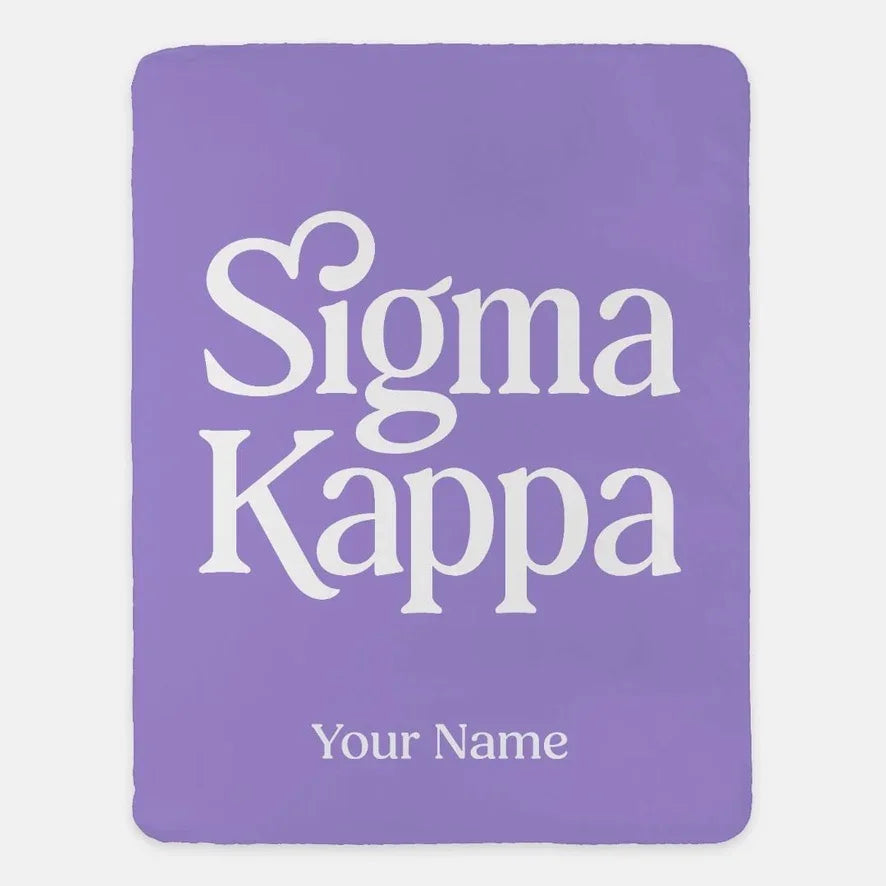 Personalized Sigma Kappa XL 60x80 Sherpa Throw Blanket | Sig Kap Gifts