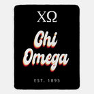 Chi Omega XL 60x80 Sherpa Throw Blanket - Retro Throw Blankets