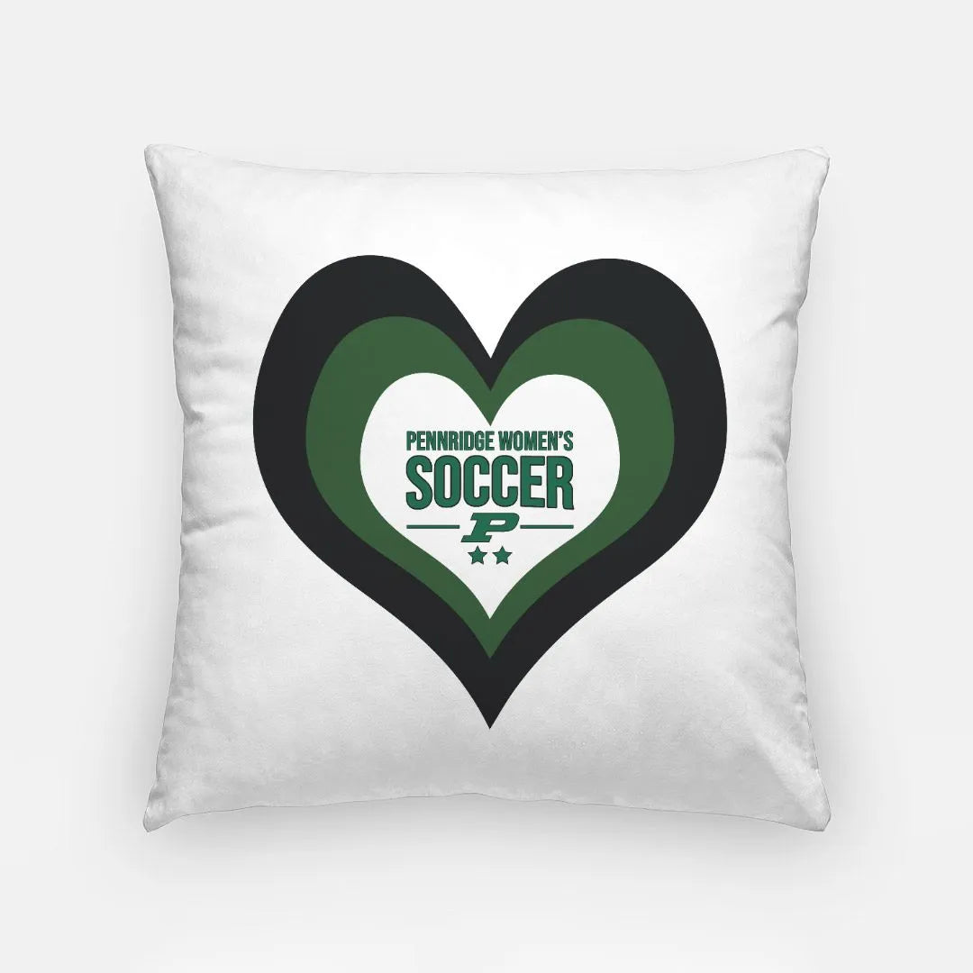 Pennridge Women's Soccer Heart 18" Pillow Cover Pillow Covers