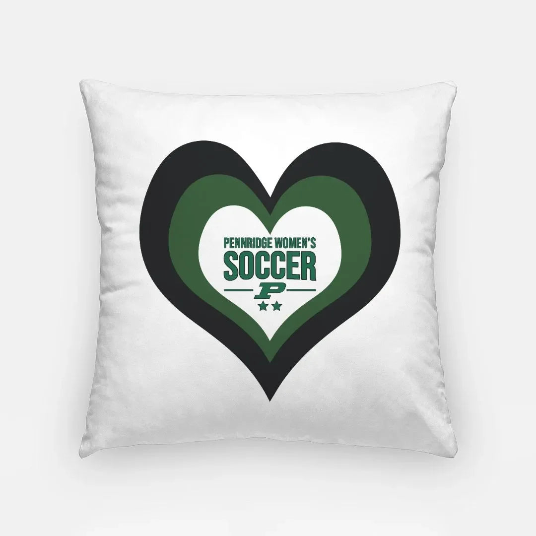 Pennridge Women's Soccer Heart 18" Pillow Cover Pillow Covers