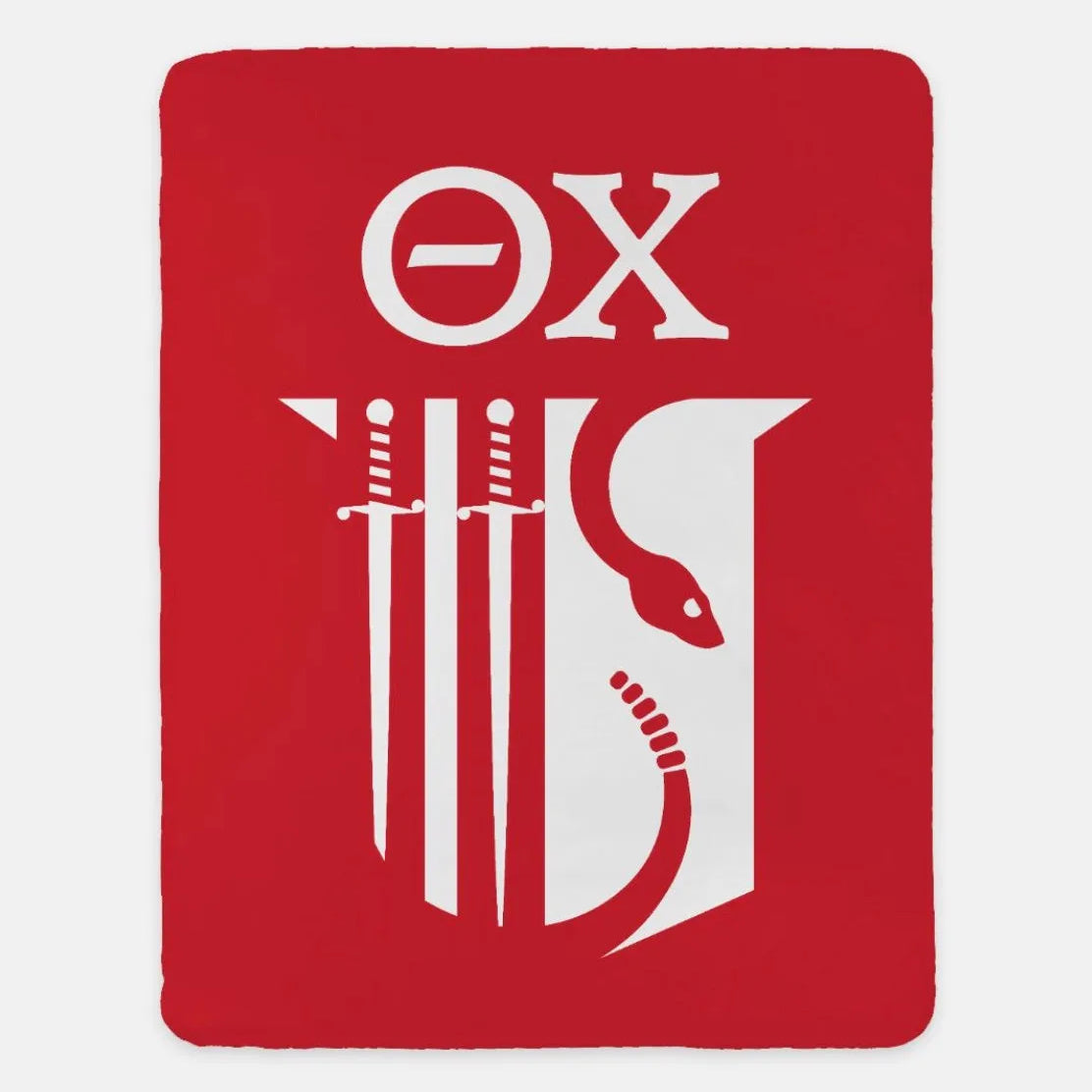 Theta Chi XL 60x80 Blanket - Shield Red Throw Blankets