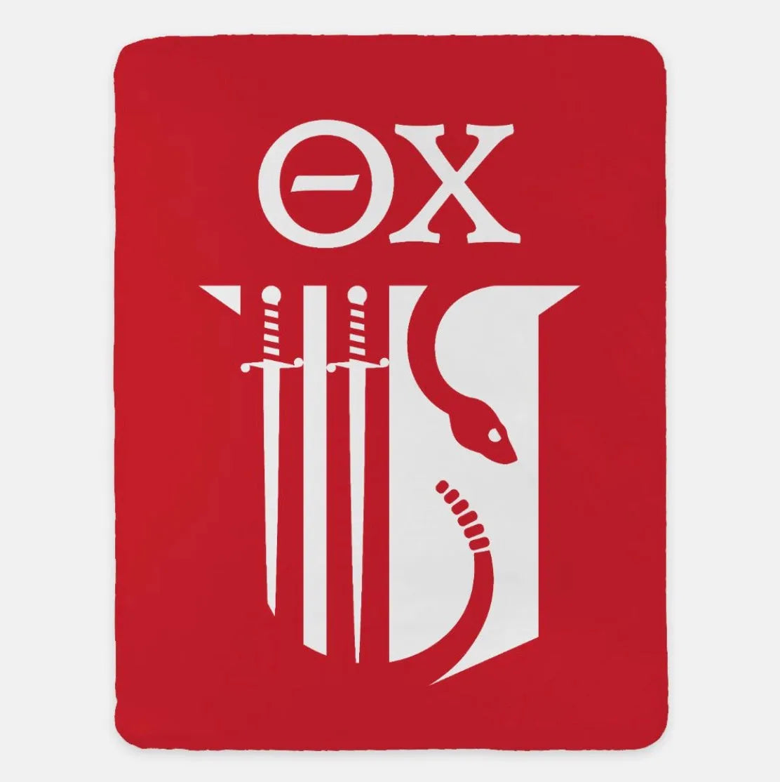 Theta Chi XL 60x80 Blanket - Shield Red Throw Blankets