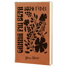 Gamma Phi Beta Personalized Leatherette Notebook Journal - Retro Floral
