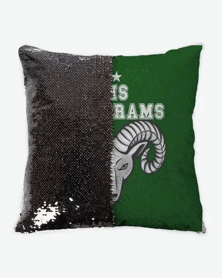 PHS Lady Rams Sequin Pillow Cover Green Black Pillow Covers