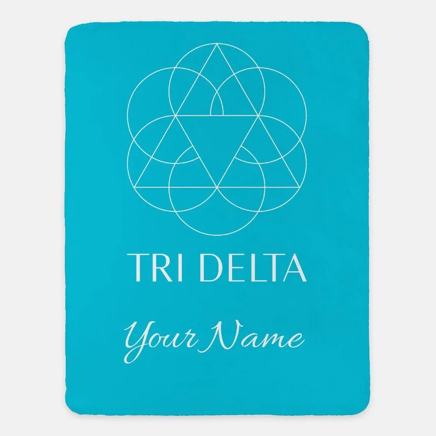 Personalized Tri Delta Traditional Sherpa Blanket -60x80