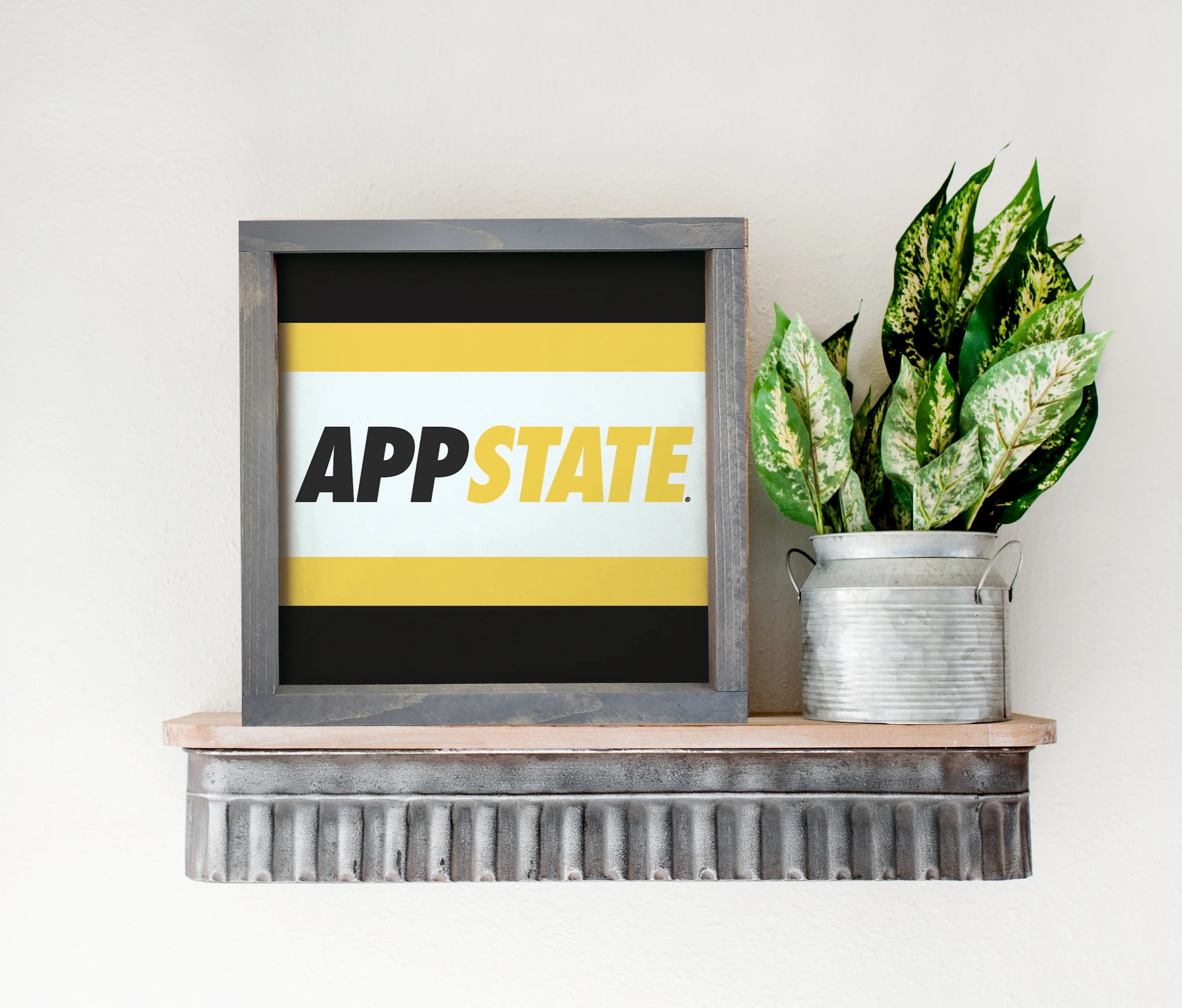 APP STATE 12x12 Wood Framed Sign - Stripes Wall Art & Signs