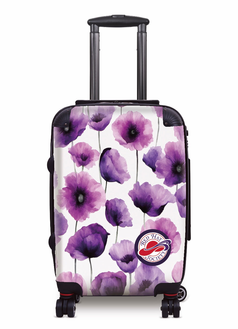 Red Hat Society Carry-on Luggage - Purple Petals Suitcases