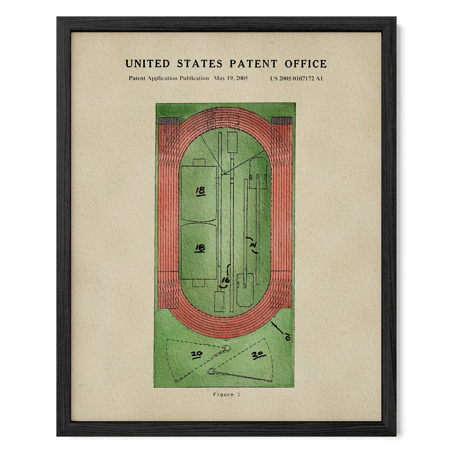 Running Track US Art Print | Sports-Themed Dorm Decor | Wall Art | Campus Greek Fit