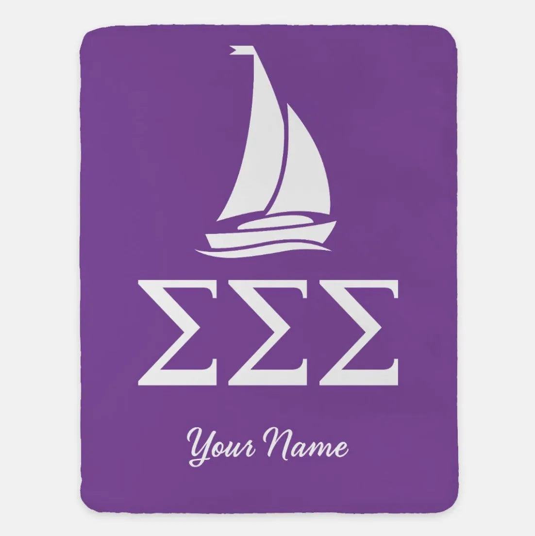 Personalized Tri Sigma XL 60x80 Sherpa Throw Blanket Violet Throw Blankets