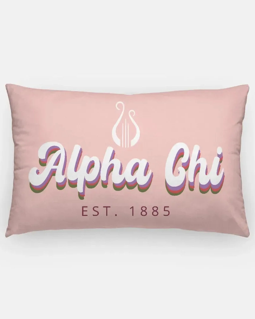 Alpha Chi Lumbar Pillow Cover - Retro Pillow Covers