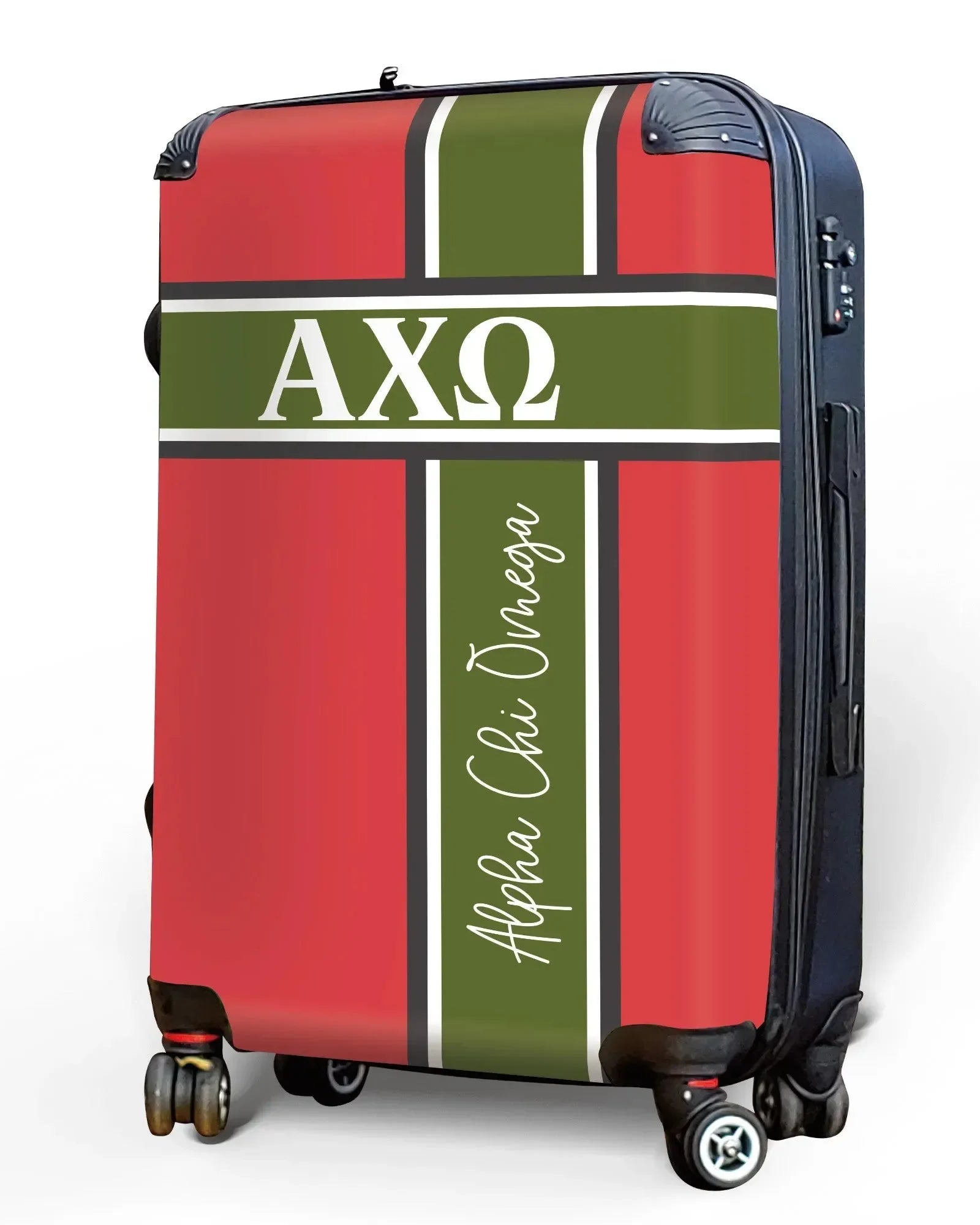 Alpha Chi Omega Carry-on Suitcase - Cross Stripe Suitcases