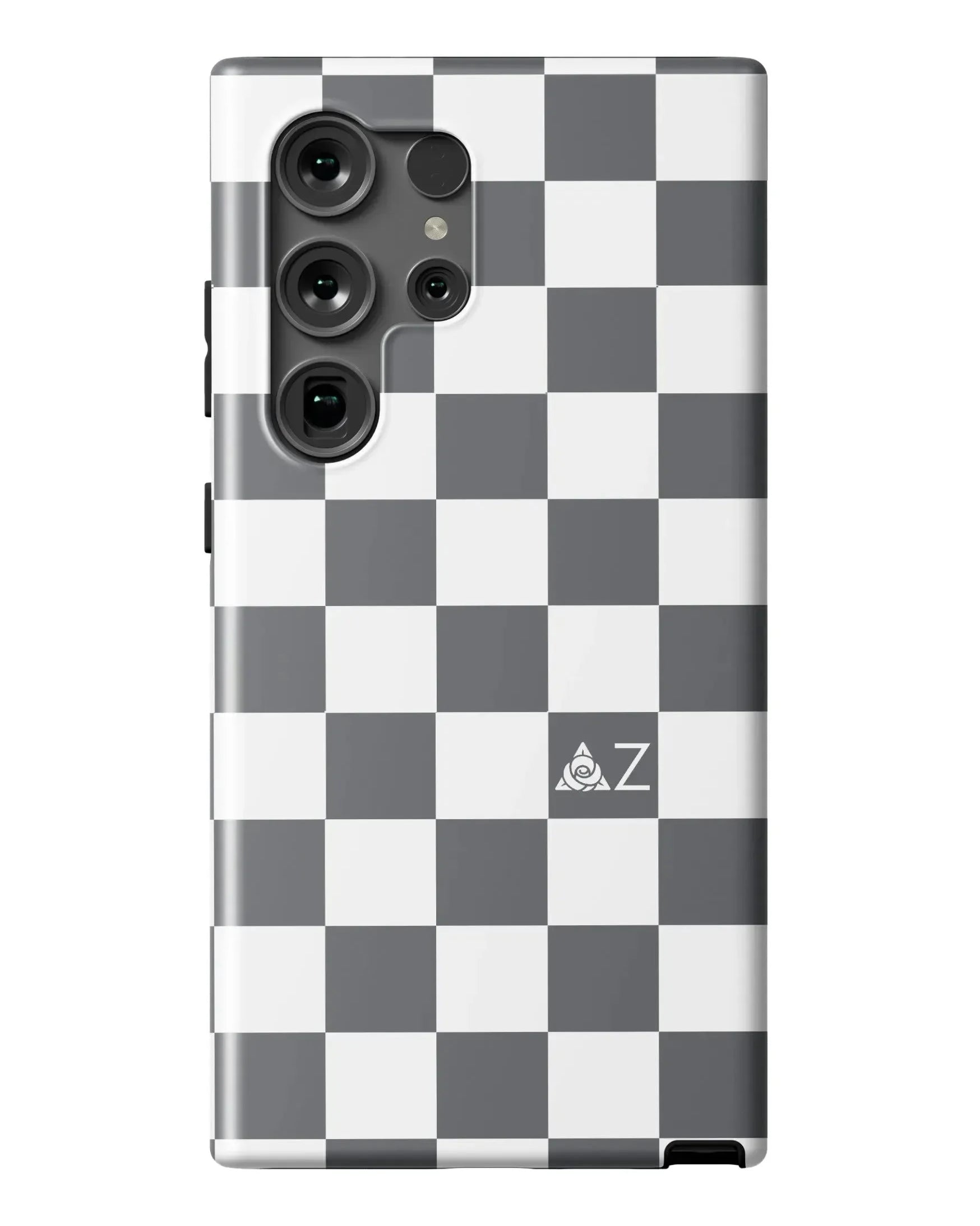 Delta Zeta Samsung Galaxy 24, 23 Mobile Phone Case - Gray Check Matte Mobile Phone Cases