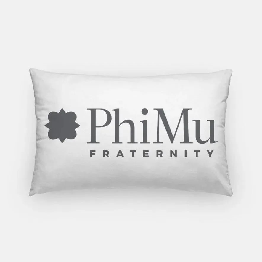 Phi Mu Fraternity Lumbar Pillow Cover White Charcoal Pillow Covers