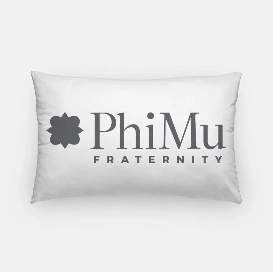 Phi Mu Fraternity Lumbar Pillow Cover White Charcoal Pillow Covers