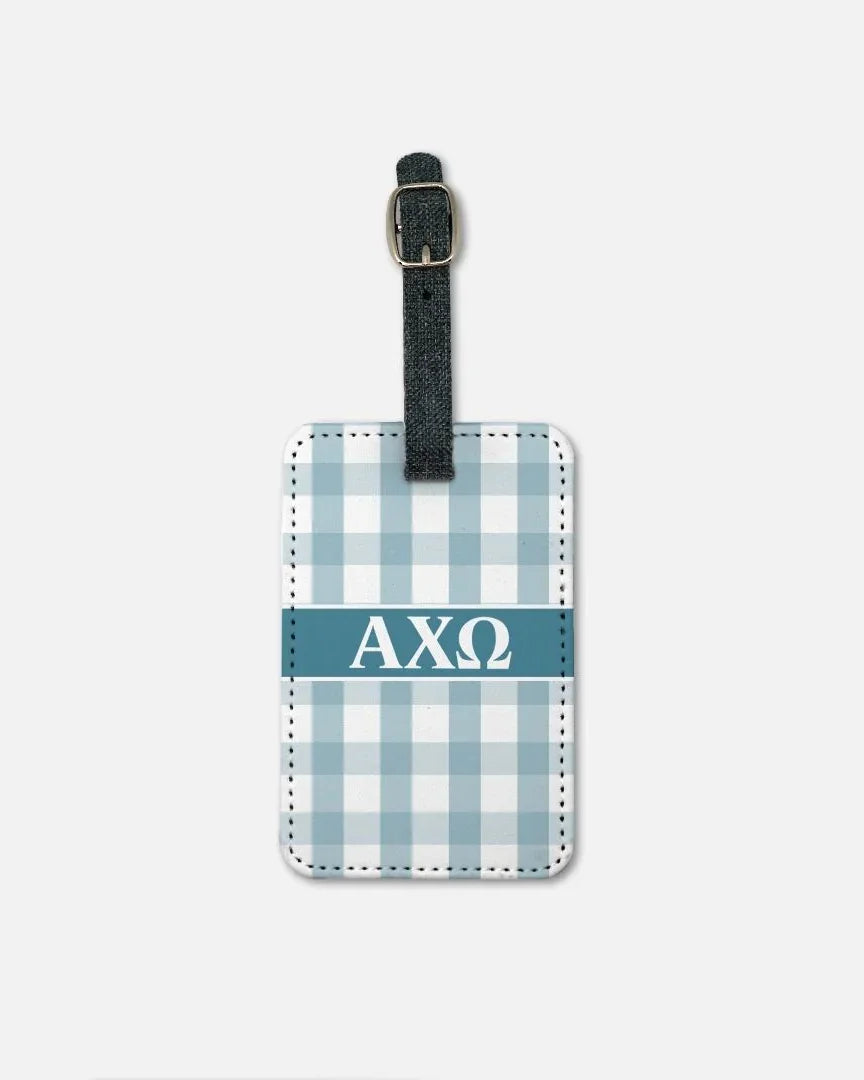 Alpha Chi Gingham Luggage Tag (Set of 2) | | AXO Travel Accessories