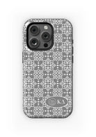 Kappa Delta iPhone 16, 15, 14 Mobile Phone Case - Gray Ornate Gloss Mobile Phone Cases