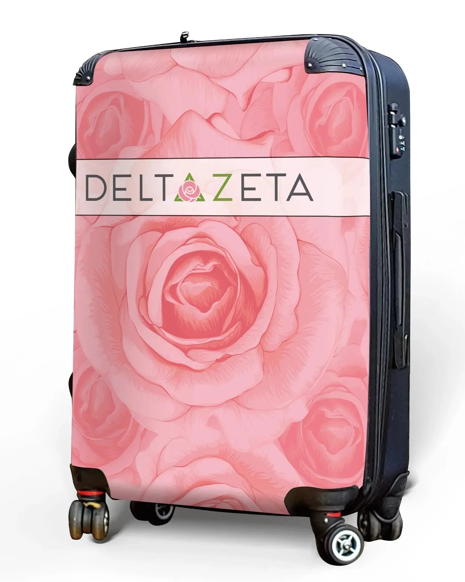 Delta Zeta Carry-on Suitcase - Rose Pattern Suitcases