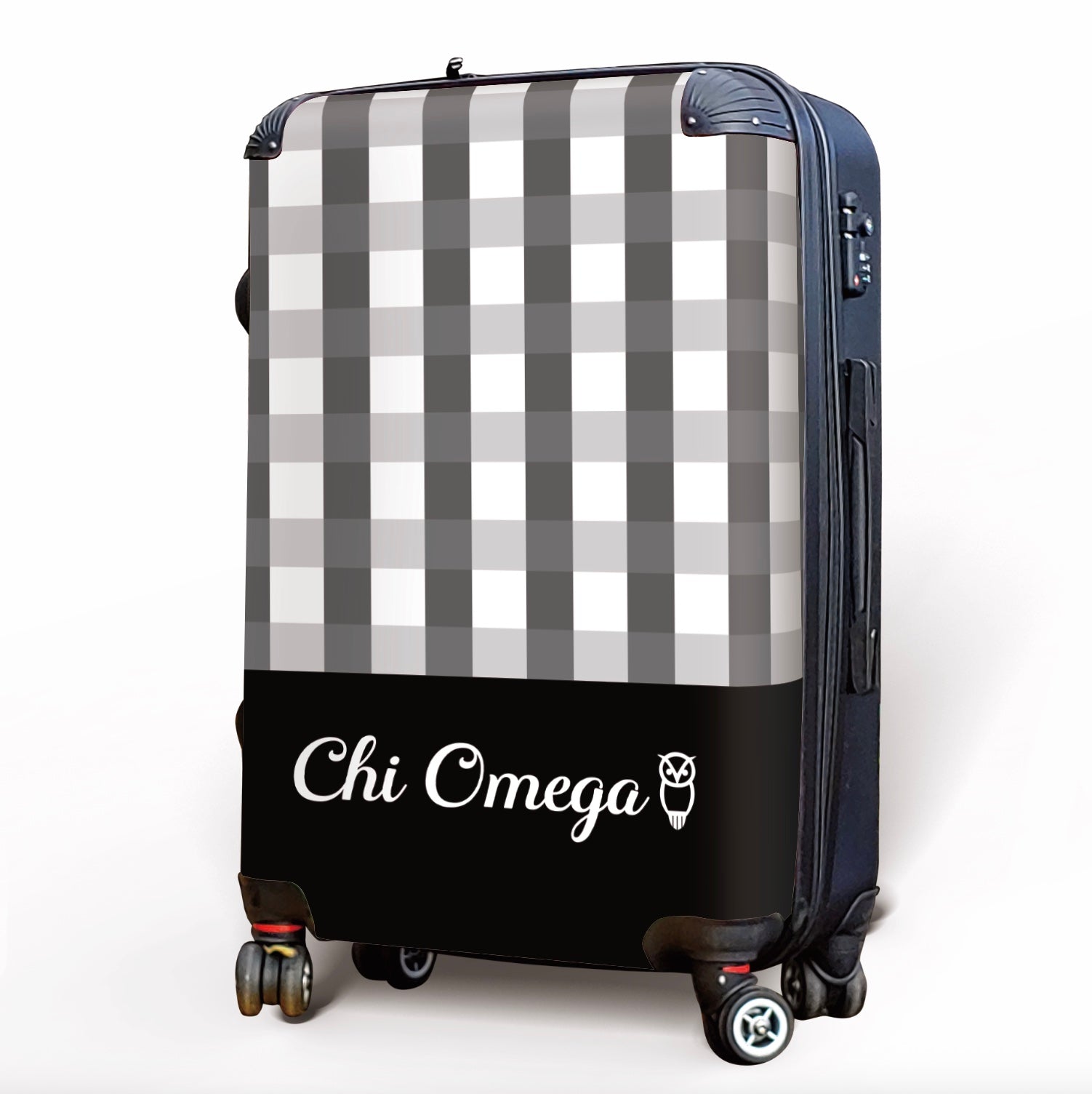 Chi Omega Carry-on Suitcase - Gingham Suitcases