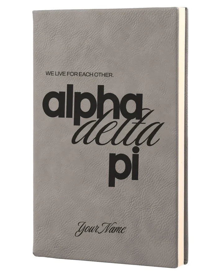 Alpha Delta Pi Personalized Leatherette Notebook Journal | ADPI Gifts