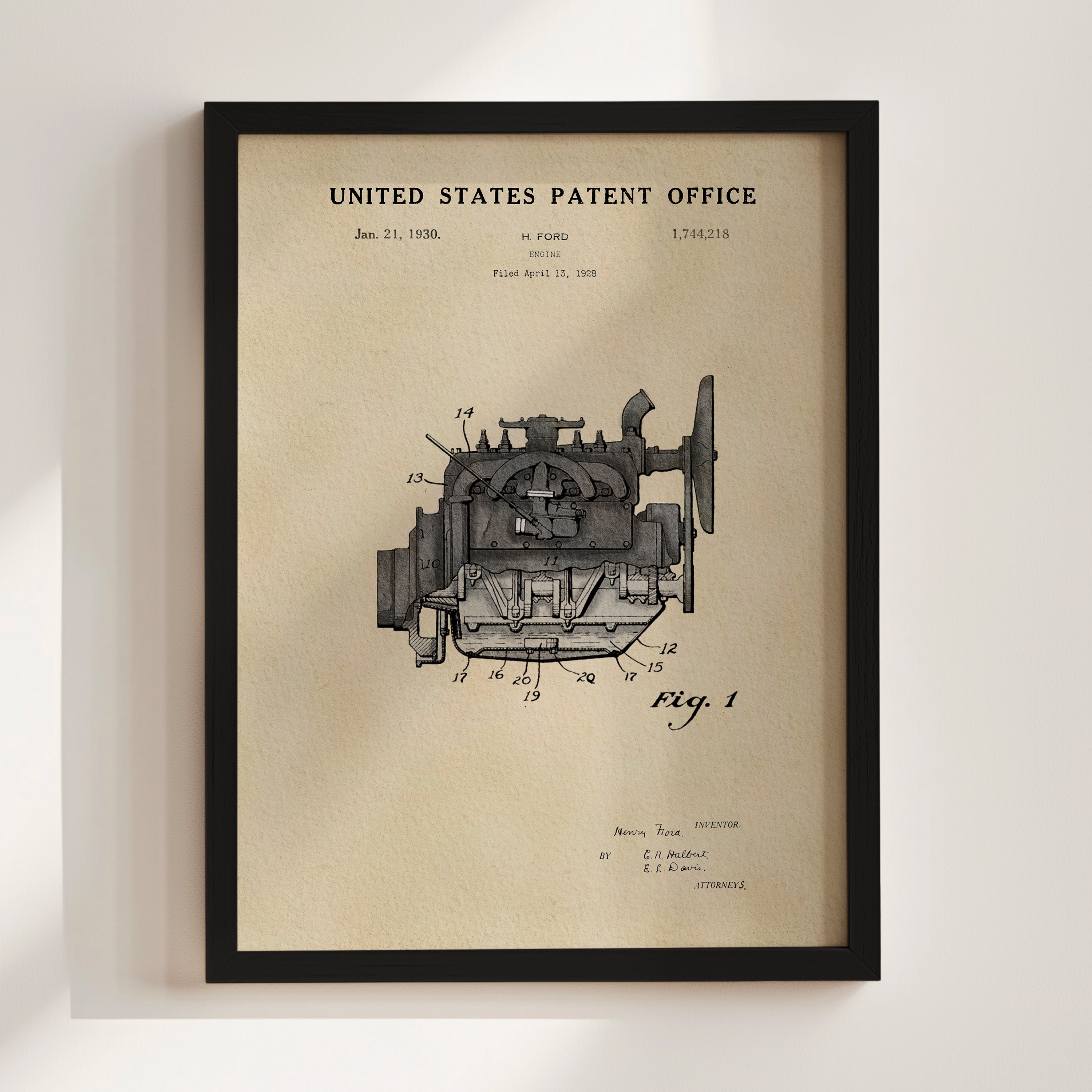 Henry Ford Engine US Patent Art Print