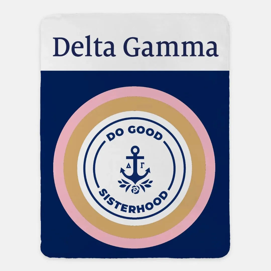 Delta Gamma XL 60x80 Sherpa Throw Blanket - Do Good Sisterhood Throw Blankets