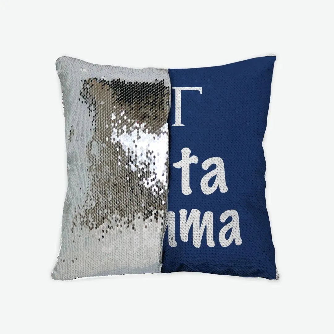 Delta Gamma Sequin Pillow Cover Silver Pillow Covers