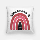Alpha Omicron Pi 18" Rainbow Throw Pillow Cover Pillow Covers