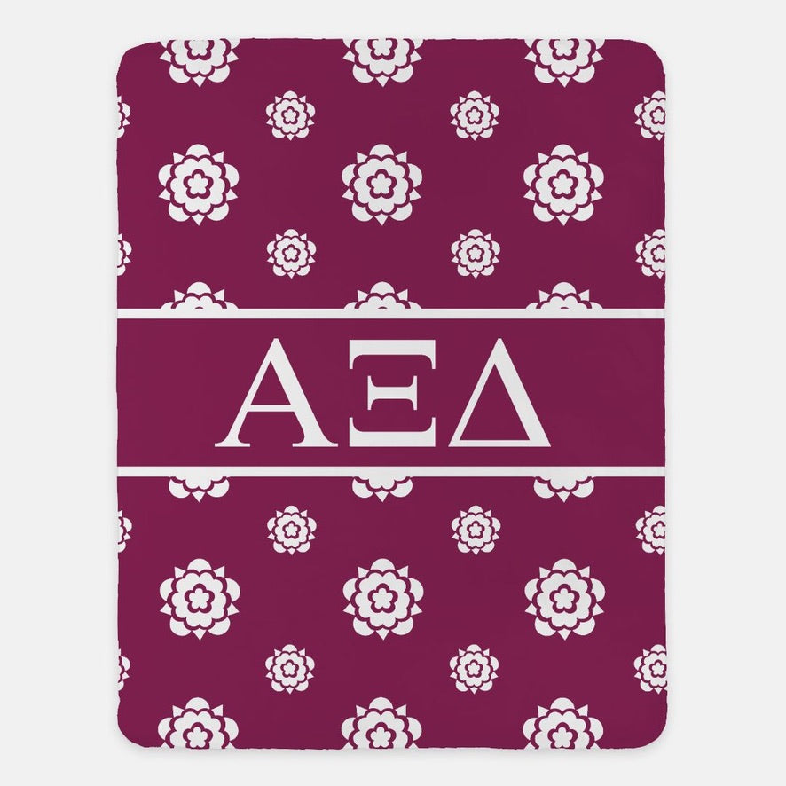 Alpha Xi Delta Blanket XL 60x80 - Tudor Rose | AXiD Gifts & Decor