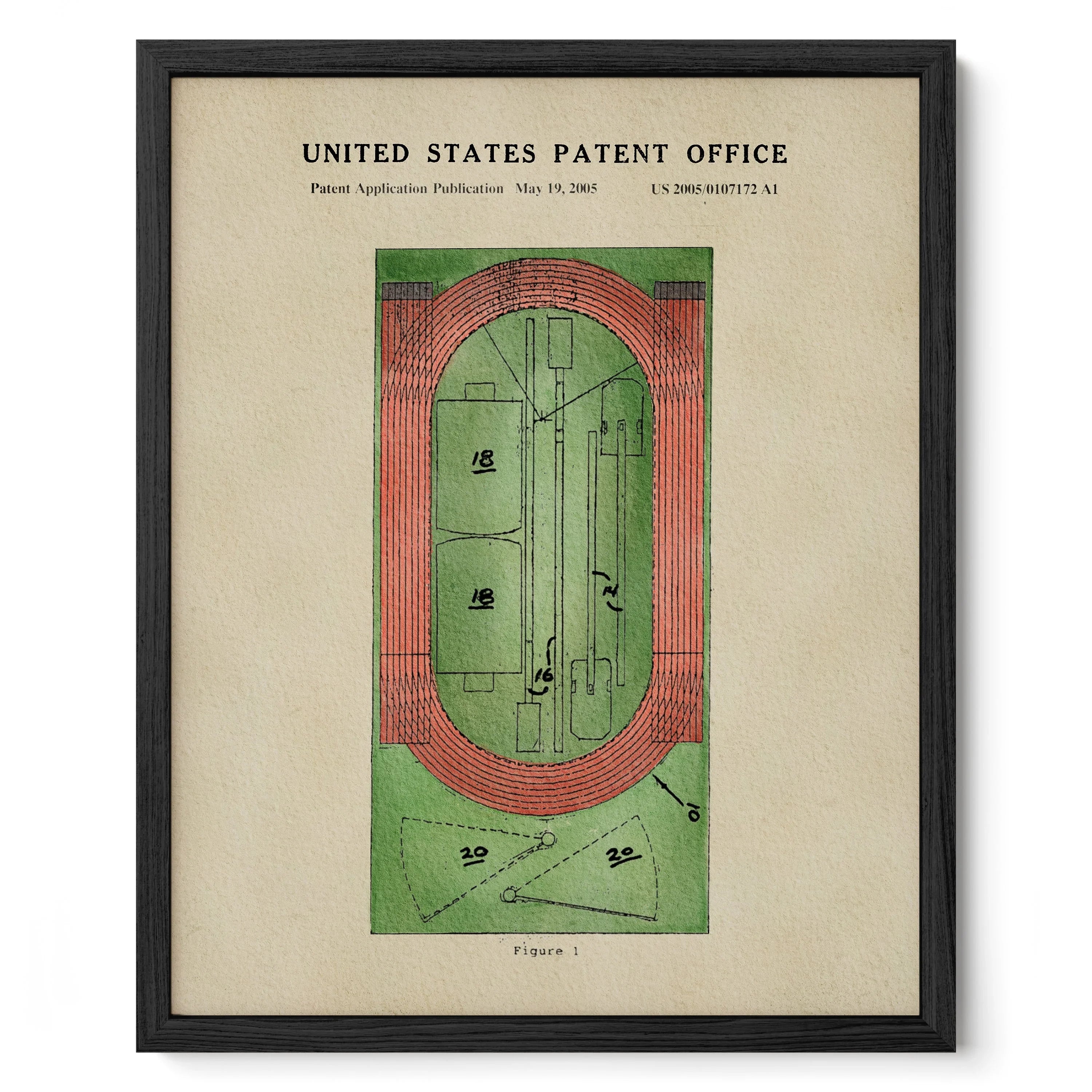 Running Track US Art Print | Sports-Themed Dorm Decor | Wall Art | Campus Greek Fit