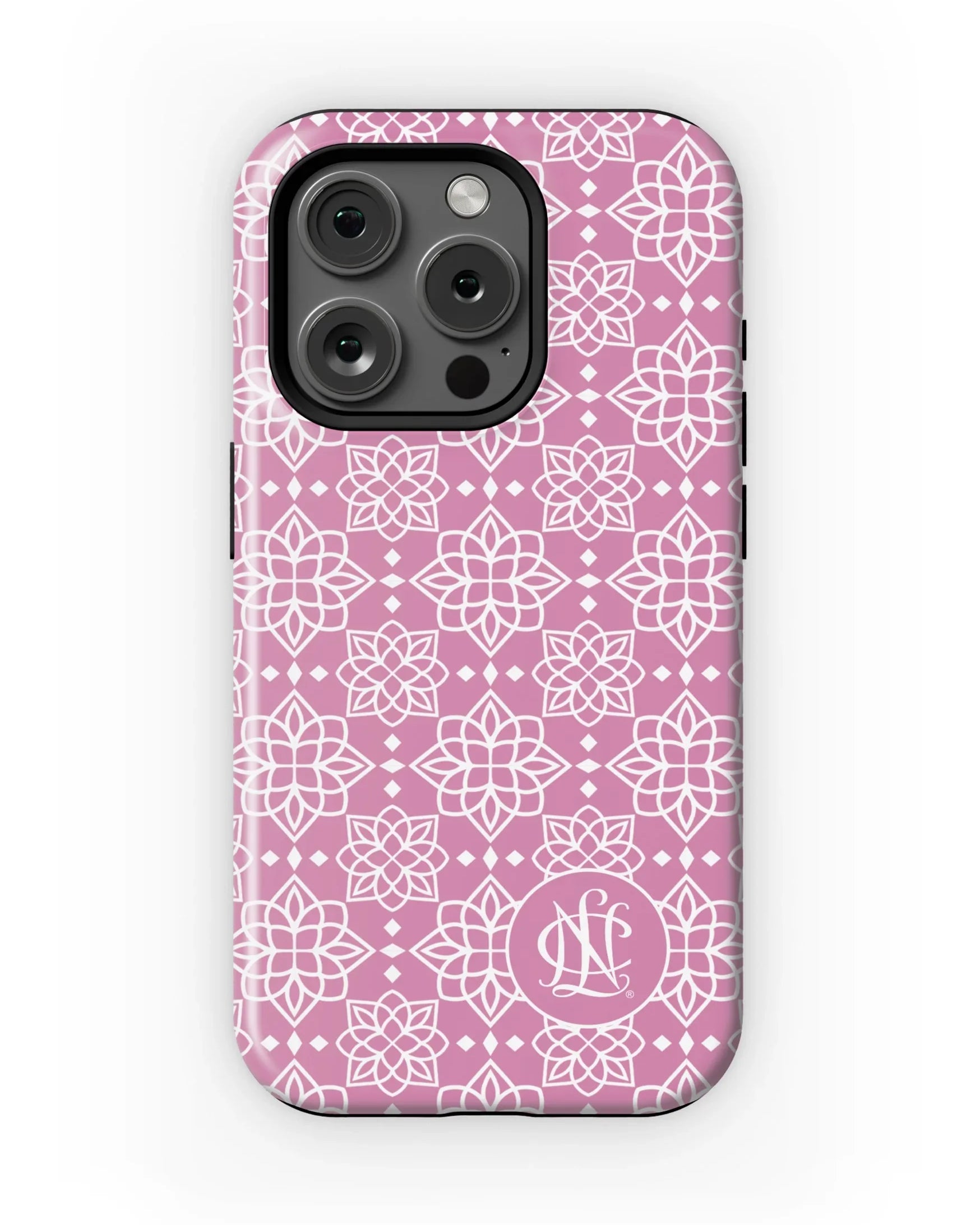National Charity League iPhone 16, 15, 14 Mobile Phone Case Pink Ornate
