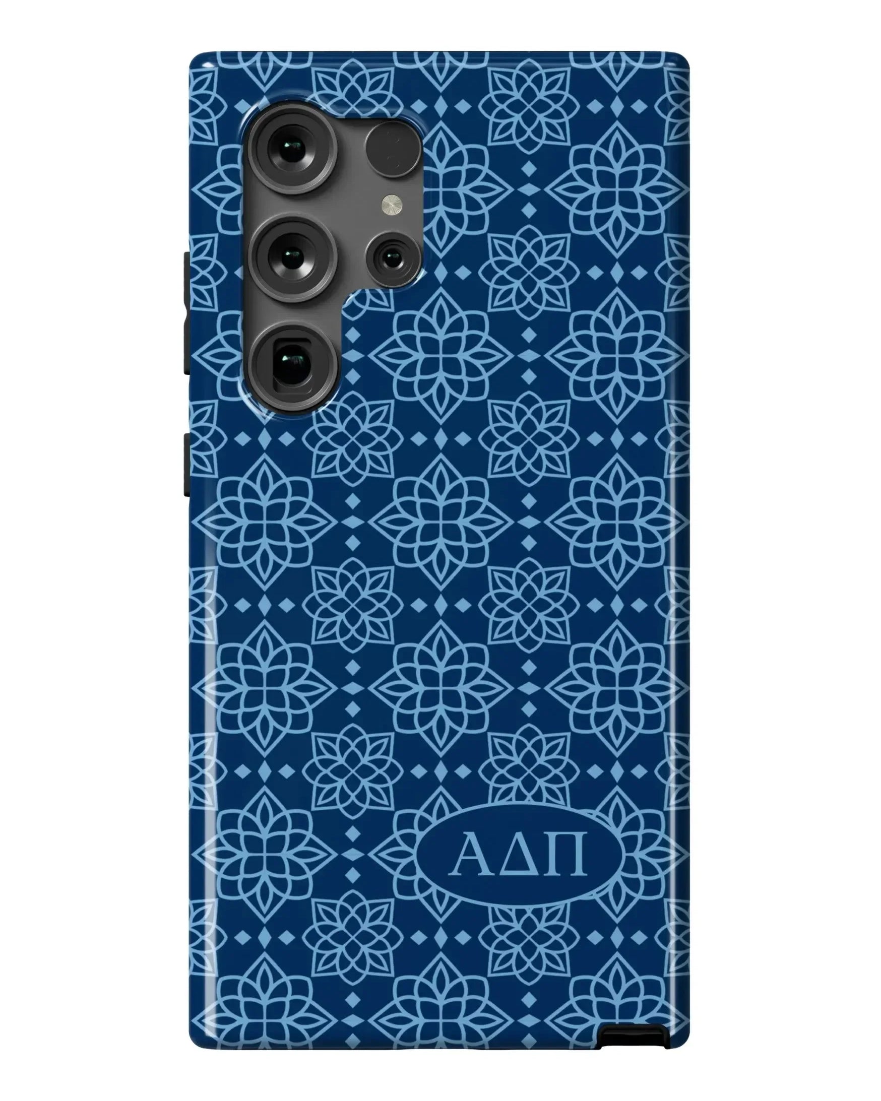 Alpha Delta Pi Samsung Galaxy 24, 23 Mobile Phone Case - Midnight Ornate Gloss Mobile Phone Cases