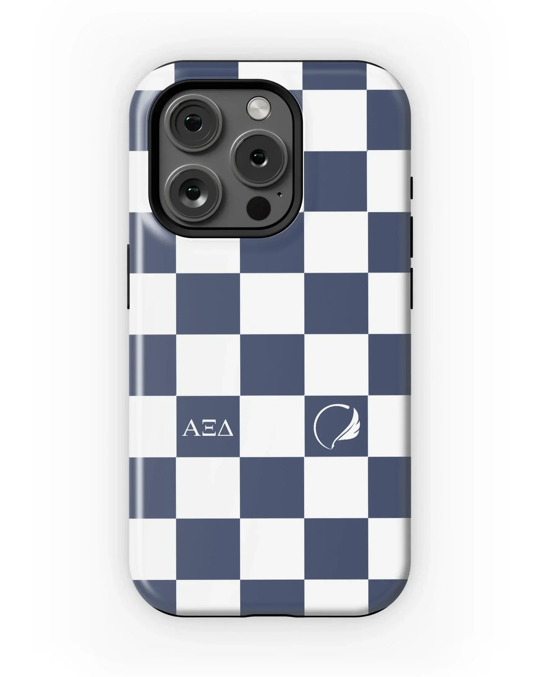 Alpha Xi Delta iPhone 16, 15, 14 Mobile Phone Case - Blue Check | AXiD