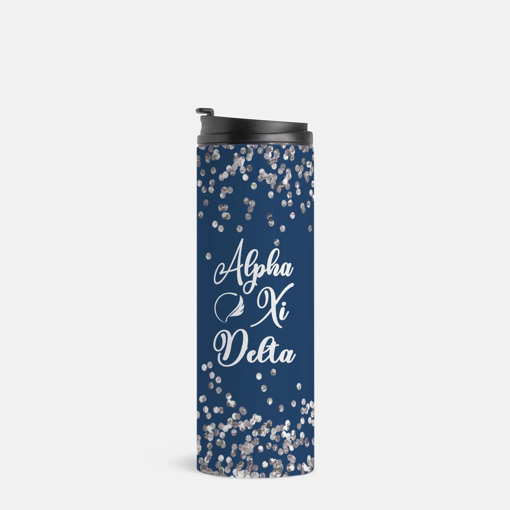 Alpha Xi Delta Thermal Tumbler - Glitter | Custom Gifts | AXiD Drinkware