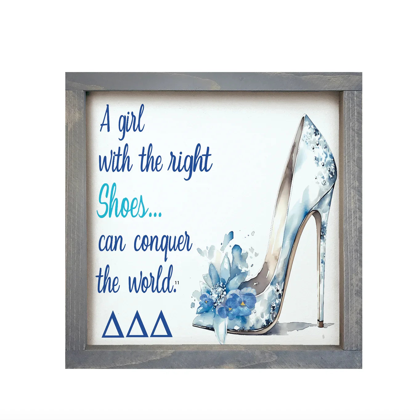 Tri Delta 12x12 Wood Framed Sign - The Right Shoes | Wall Art
