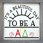 Alpha Gamma Delta 12x12 Wood Framed Sign - Beautiful Day Weathered Gray Wall Art & Signs